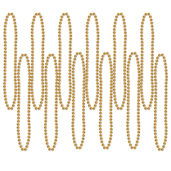 Beistle Gold Party Beads (12/pkg) - Party Supply Decoration for General Occasion