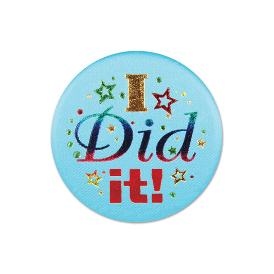 Beistle I Did It! Satin Button - Party Supply Decoration for Graduation