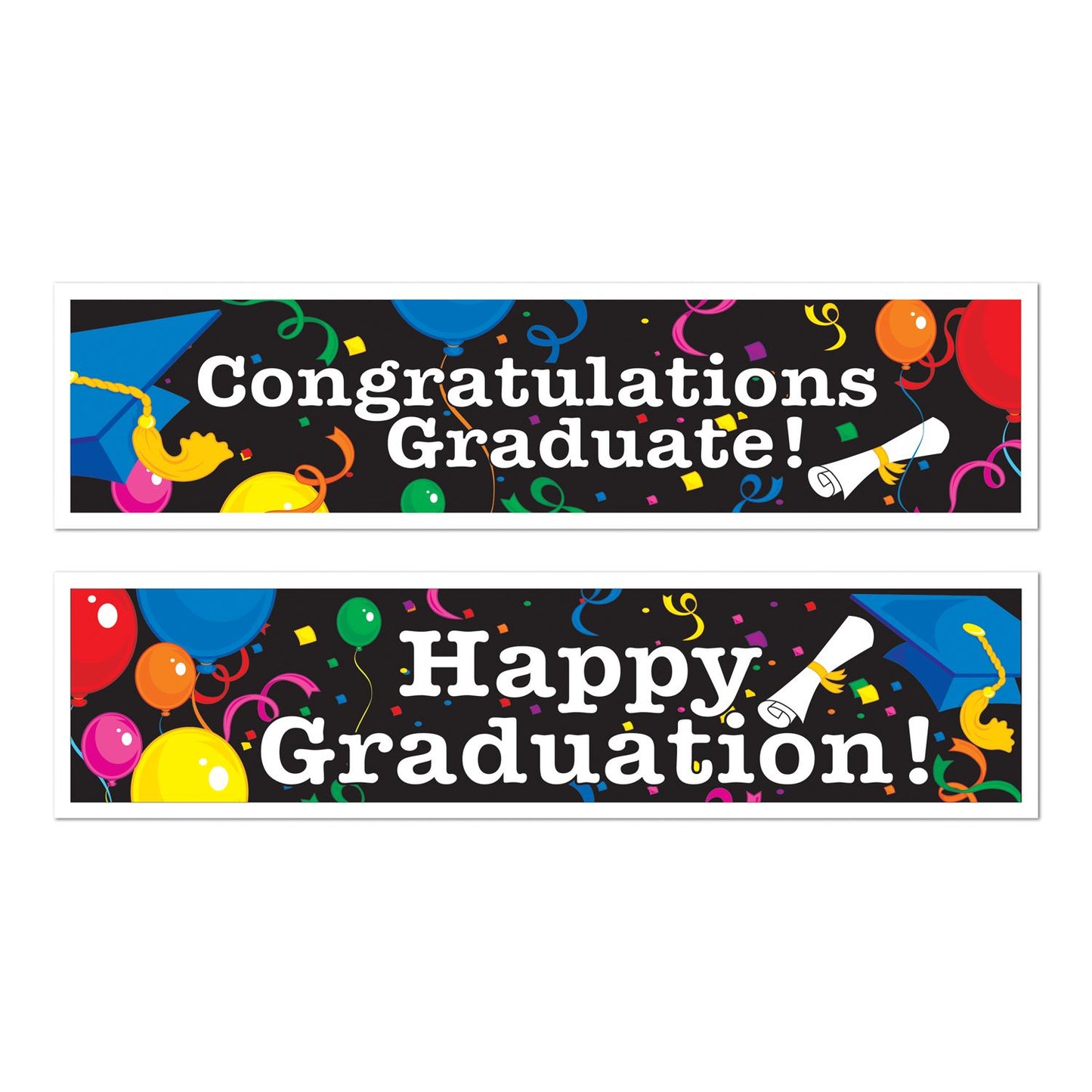 Beistle Graduation Banners (2/pkg) 15 in  x 5' (2/Pkg) Party Supply Decoration : Graduation