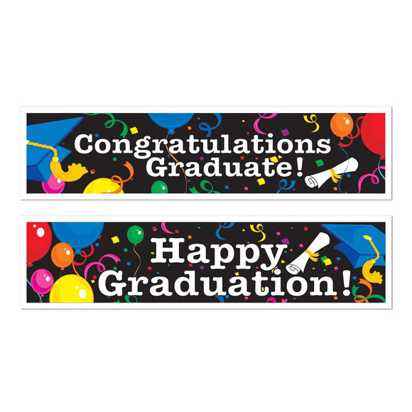 Beistle Graduation Banners (2/pkg) 15 in  x 5' (2/Pkg) Party Supply Decoration : Graduation