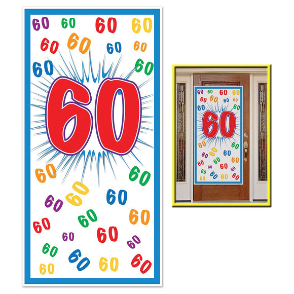 Beistle 60th Door Cover - Party Supply Decoration for Birthday