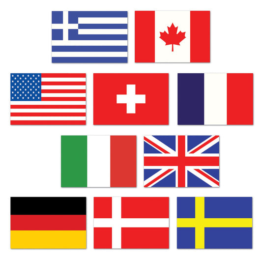 Beistle Mini International Flag Cutouts (10/pkg)   (10/Pkg) Party Supply Decoration : International