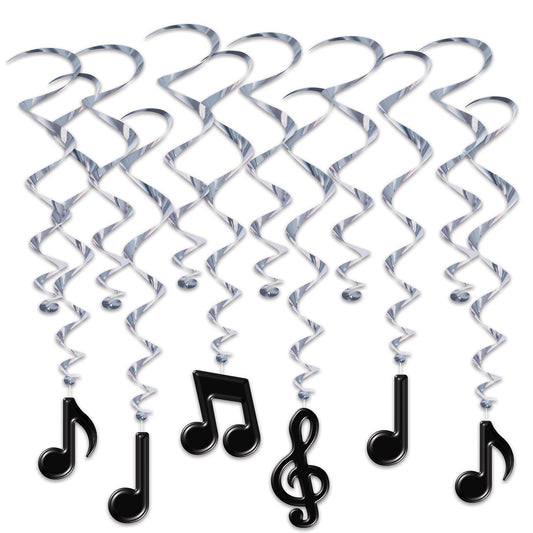 Beistle Musical Note Whirls - Party Supply Decoration for Music
