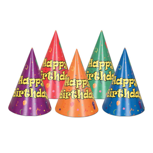 Beistle Happy Birthday Hats (sold 144 per box) 60.5 in   Party Supply Decoration : Birthday