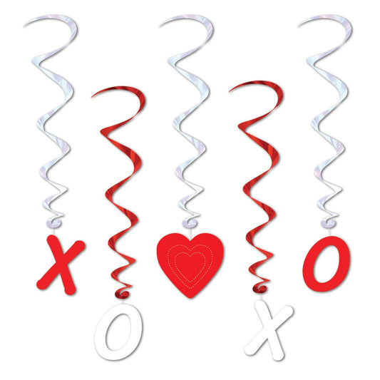 Beistle Valentine Whirls (5/pkg) - Party Supply Decoration for Valentines