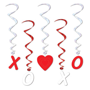 Beistle Valentine Whirls (5/pkg) - Party Supply Decoration for Valentines