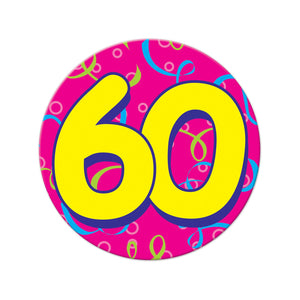 Beistle Jumbo "60" Button - Party Supply Decoration for Birthday