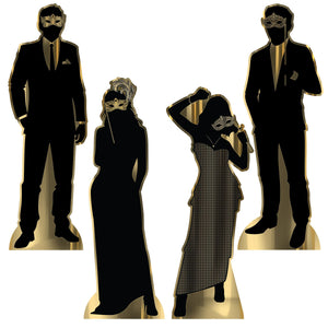 Beistle Masquerade Silhouette Stand-Ups - Party Supply Decoration for Prom