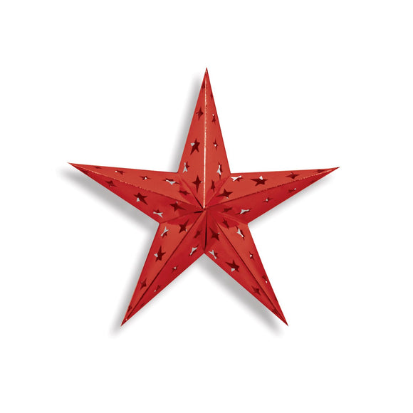 Beistle Red Dimensional Foil Star (12 inch) - Party Supply Decoration for General Occasion