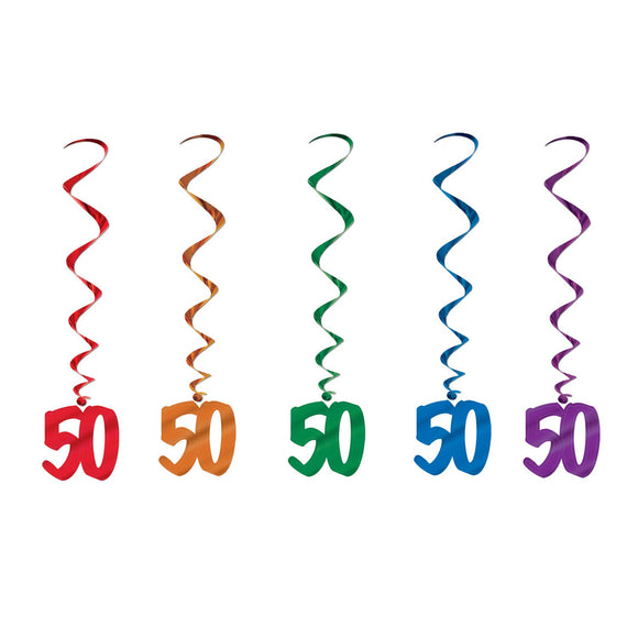 Beistle 50th Whirls (5/pkg) - Party Supply Decoration for Birthday