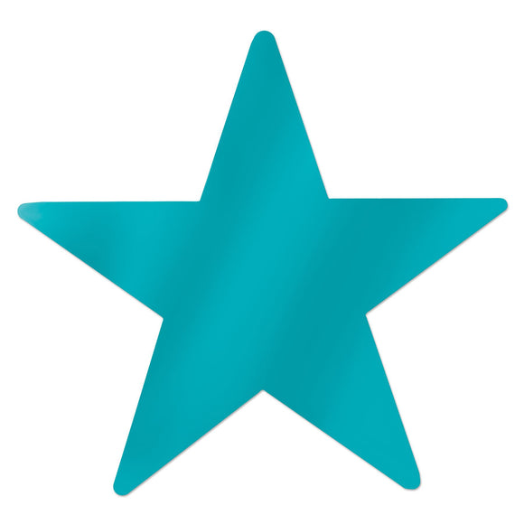 Beistle Turquoise Metallic Star Cutouts   (12/Pkg) Party Supply Decoration : General Occasion