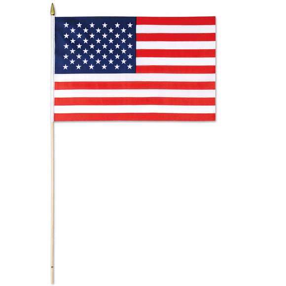 Beistle Rayon American Flag (11 in x 18 in) - Party Supply Decoration for Patriotic