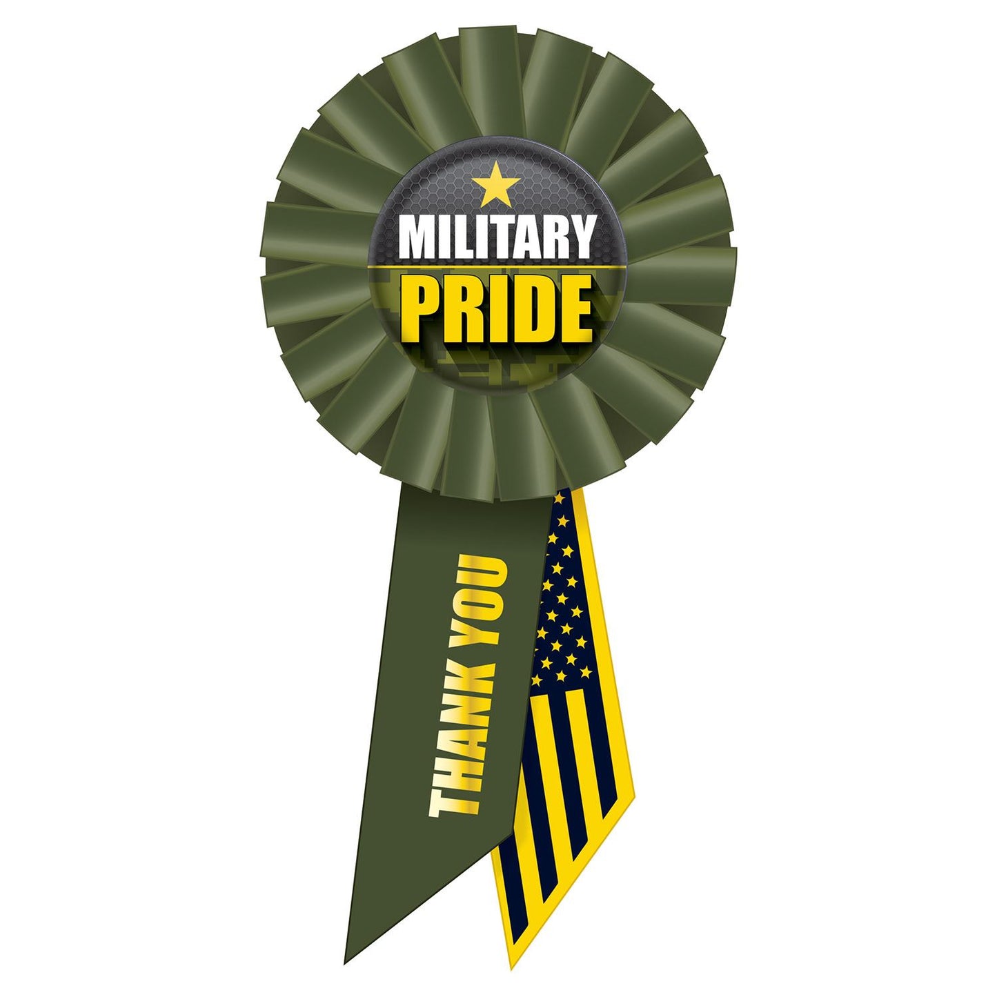 Beistle Military Pride Rosette - Party Supply Decoration for Patriotic