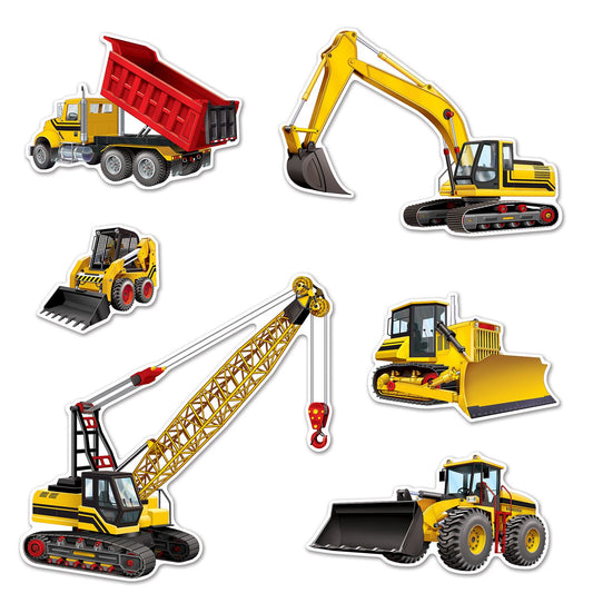 Beistle Construction Equipment Cutouts  (6/Pkg) Party Supply Decoration : Construction