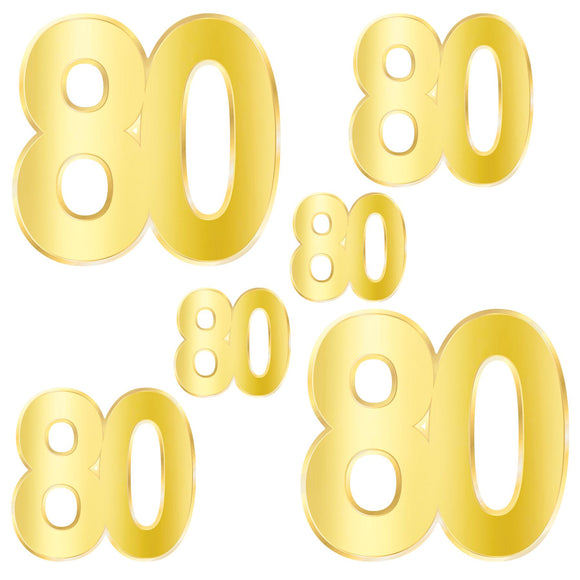 Beistle Foil   80   Birthday Cutouts   (6/Pkg) Party Supply Decoration : 80th Birthday