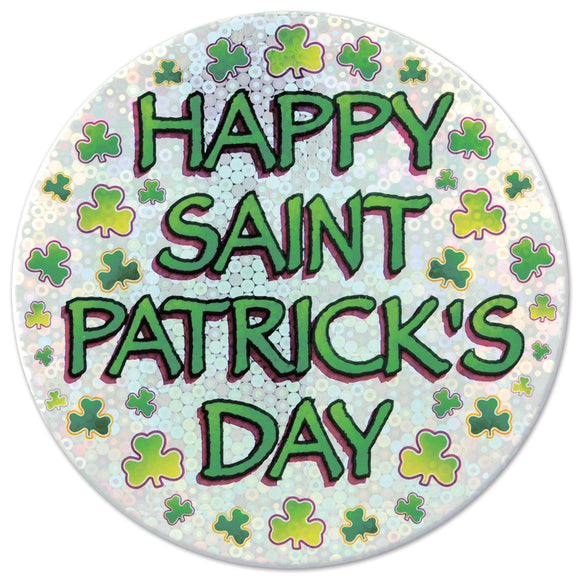 Beistle Happy St Patrick's Day Button - Party Supply Decoration for St. Patricks