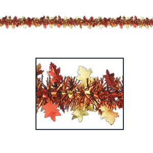 Beistle Metallic Autumn Leaf Garland - Party Supply Decoration for Thanksgiving / Fall