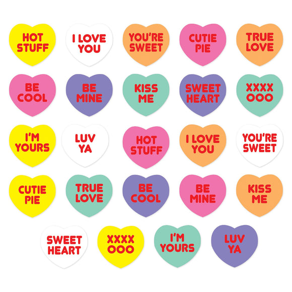 Beistle Candy Heart Stickers - Party Supply Decoration for Valentines