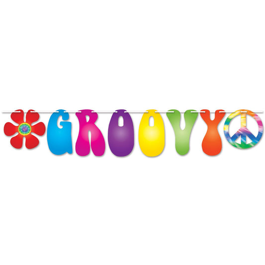 Beistle Groovy Streamer 70.5 in  x 5' (1/Pkg) Party Supply Decoration : 60's