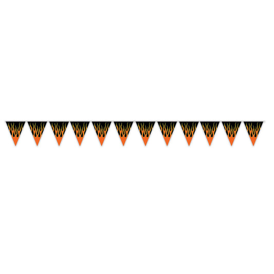 Beistle Flame Pennant Banner, 12 ft 11 in  x 12' (1/Pkg) Party Supply Decoration : Racing