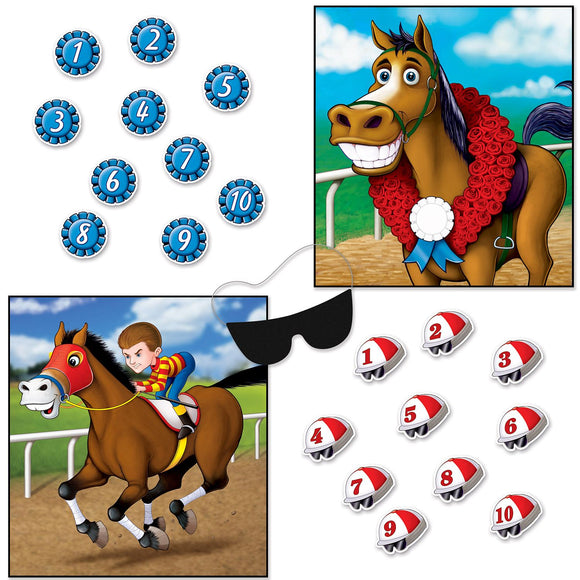Beistle Horse Racing Party Games 2-In-1 - Party Supply Decoration for Derby Day