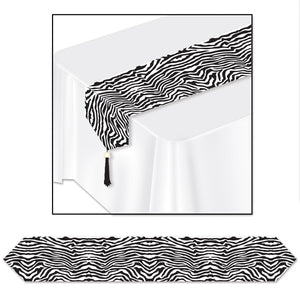 Beistle Printed Zebra Print Table Runner - Party Supply Decoration for Jungle