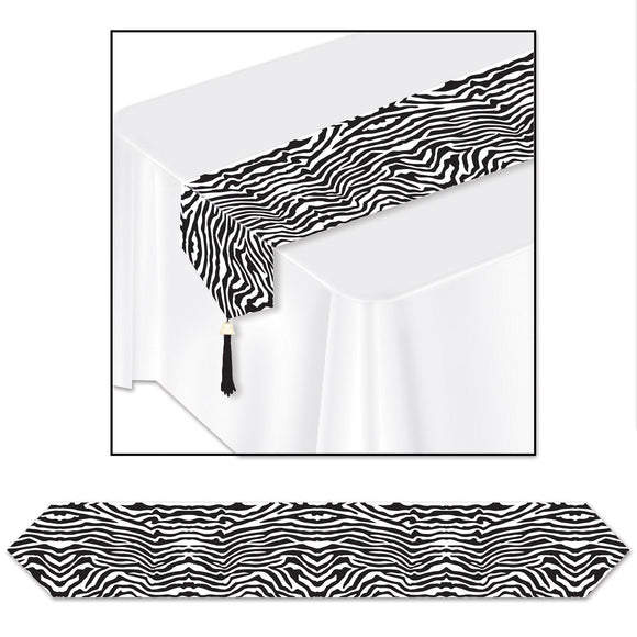 Beistle Printed Zebra Print Table Runner - Party Supply Decoration for Jungle