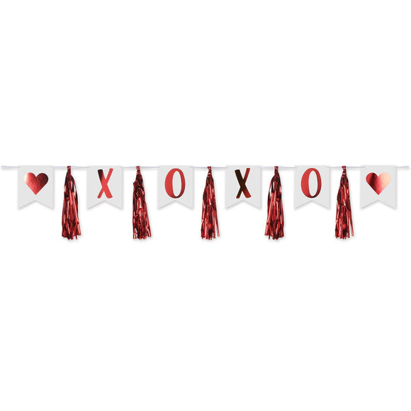 Beistle XOXO Tassel Streamer 13 in  x 6' (1/Pkg) Party Supply Decoration : Valentines