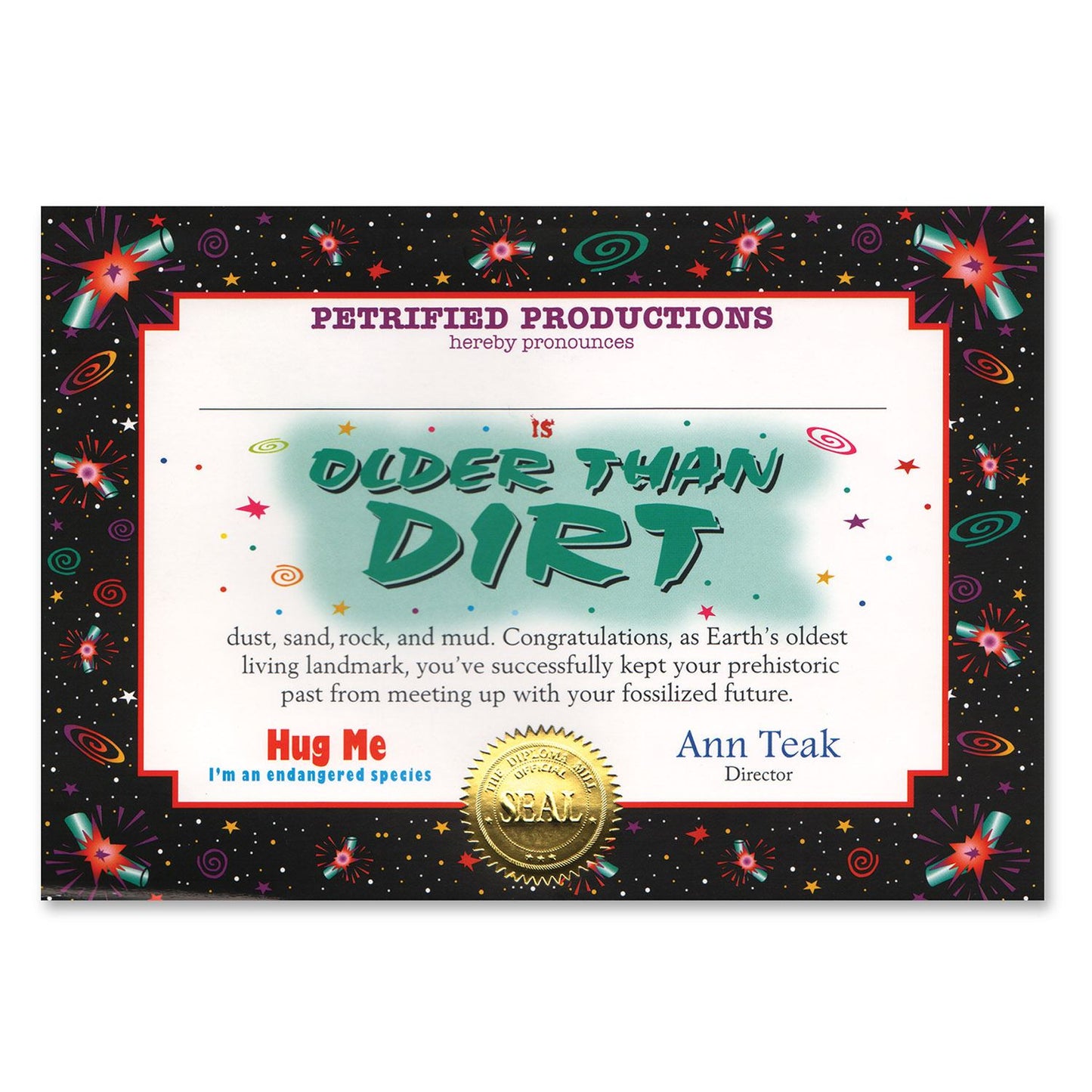 Beistle Older Than Dirt Certificate - Party Supply Decoration for Over-The-Hill