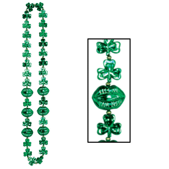Beistle Shamrock Beads w/Kiss Me Lips - Party Supply Decoration for St. Patricks