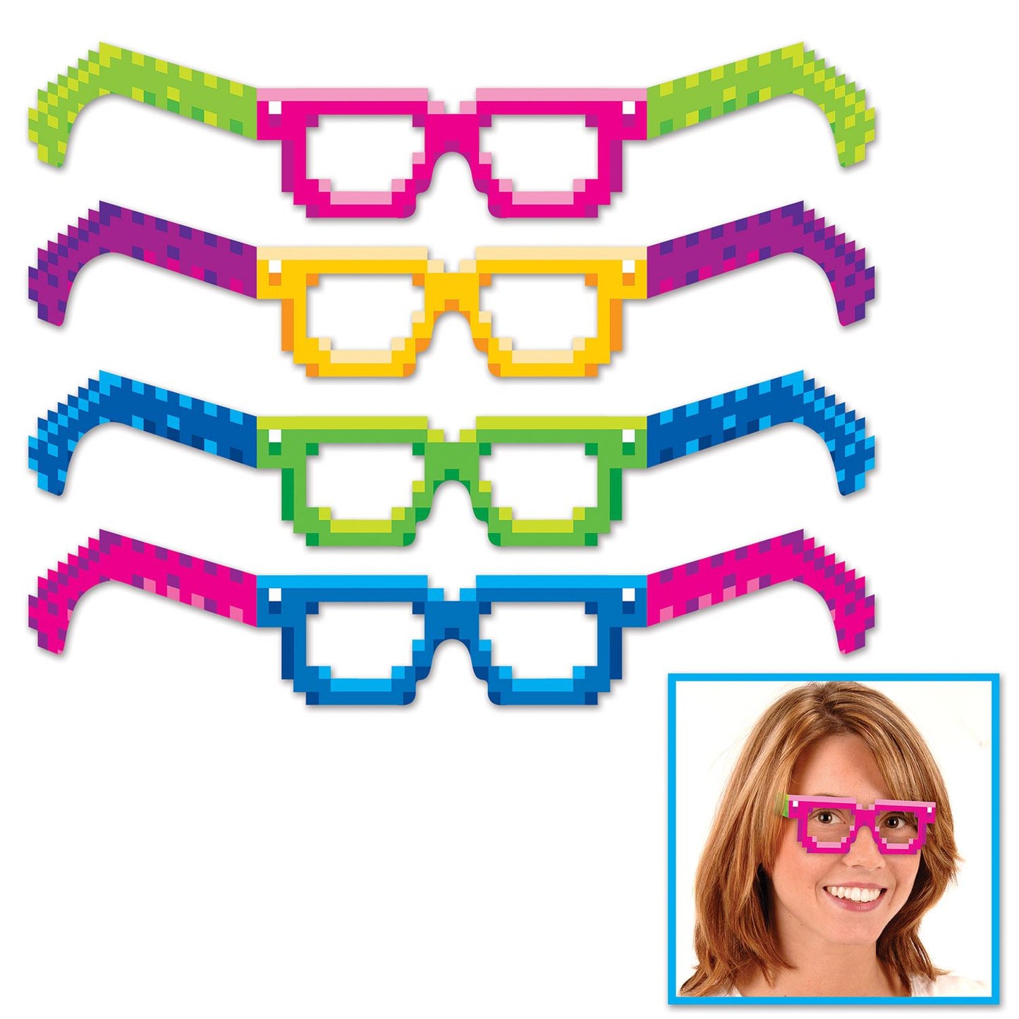 Beistle 8-Bit Eyeglasses - Party Supply Decoration for 8-Bit