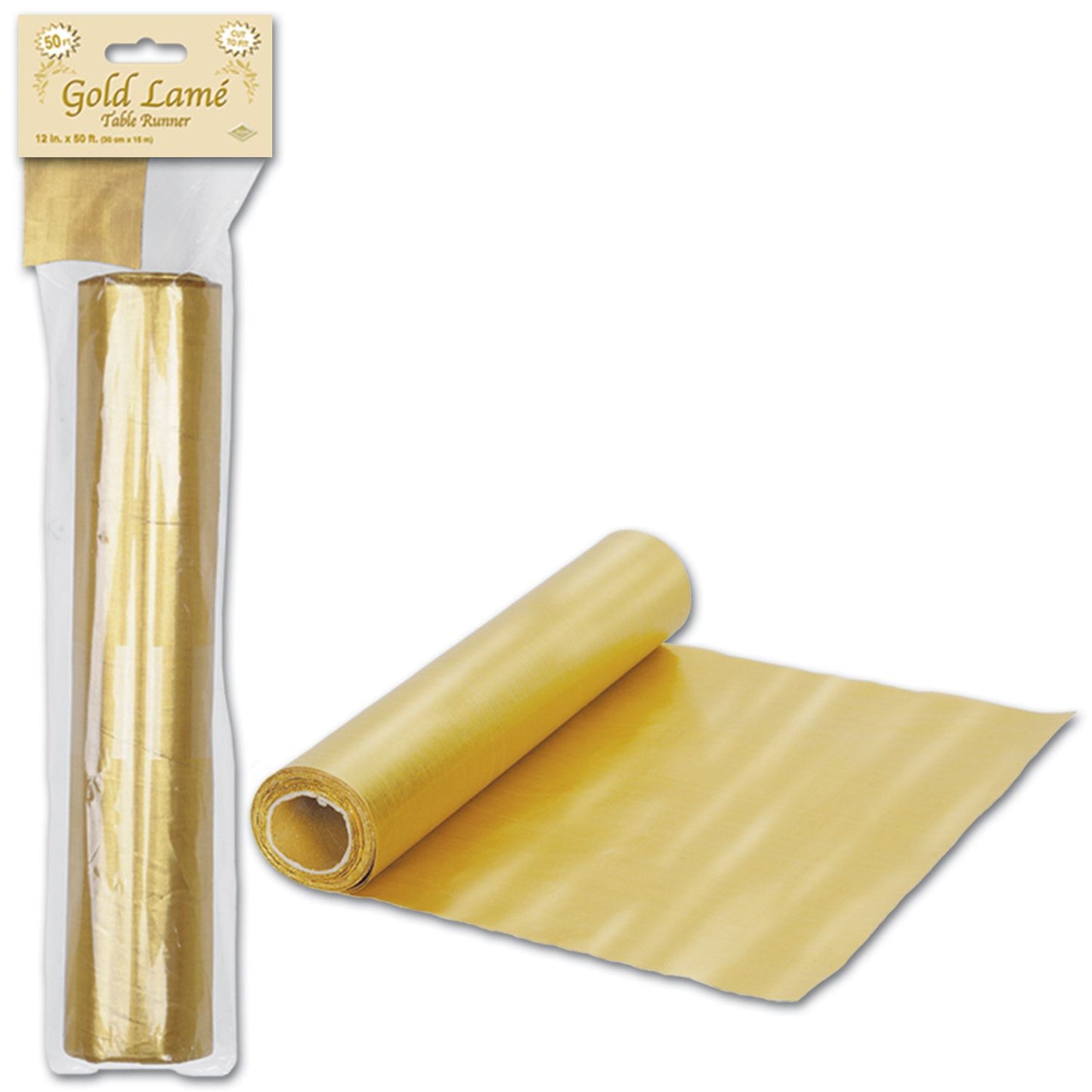 Beistle Gold Lame Table Runner Roll (50 feet) - Party Supply Decoration for Anniversary