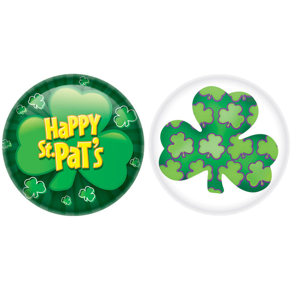 Beistle St Patrick's Day Buttons - Party Supply Decoration for St. Patricks