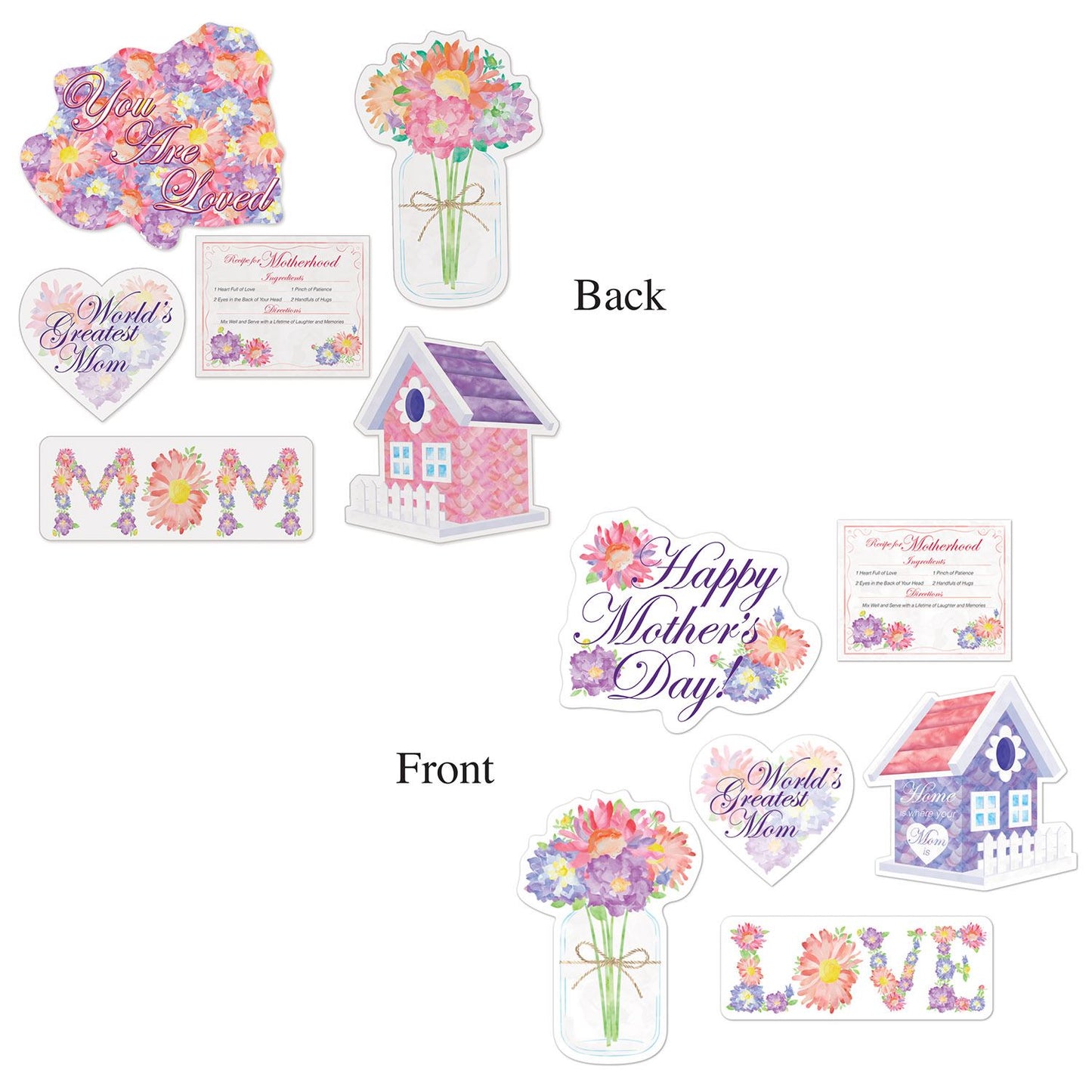 Beistle Mother's Day Cutouts   (6/Pkg) Party Supply Decoration : Mothers/Fathers Day