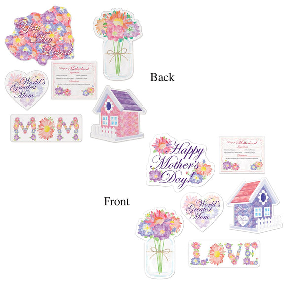Beistle Mother's Day Cutouts   (6/Pkg) Party Supply Decoration : Mothers/Fathers Day