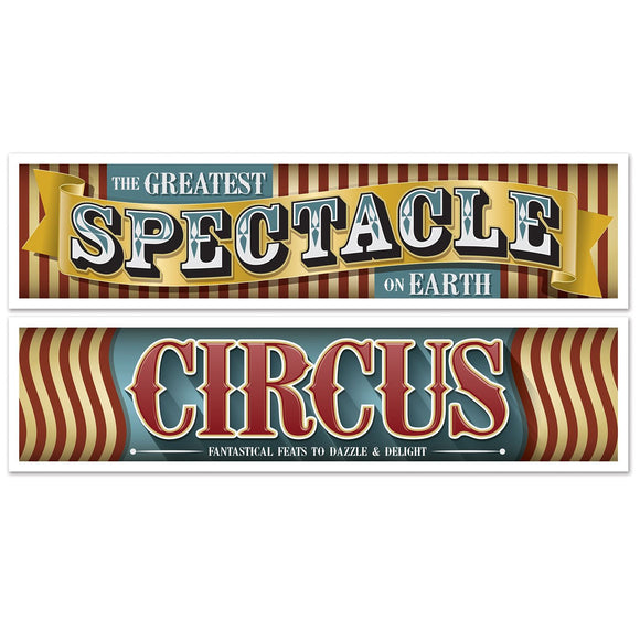 Beistle Vintage Circus Banners 15 in  x 5' (2/Pkg) Party Supply Decoration : Vintage Circus