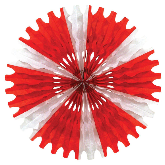 Beistle Red and White Art-Tissue Fan - Party Supply Decoration for Valentines