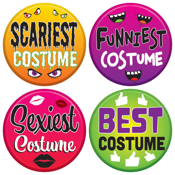 Beistle Halloween Costume Buttons - Party Supply Decoration for Halloween