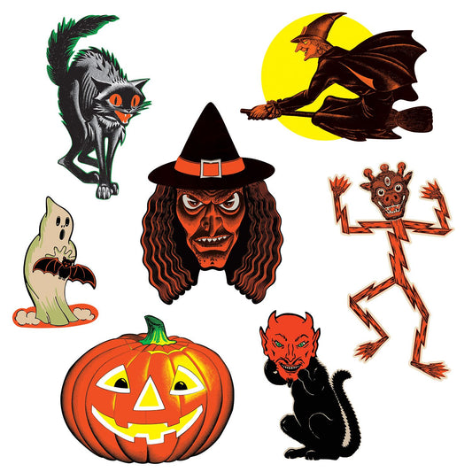 Beistle Vintage Halloween Classic Cutouts   (7/Pkg) Party Supply Decoration : Halloween-Vintage