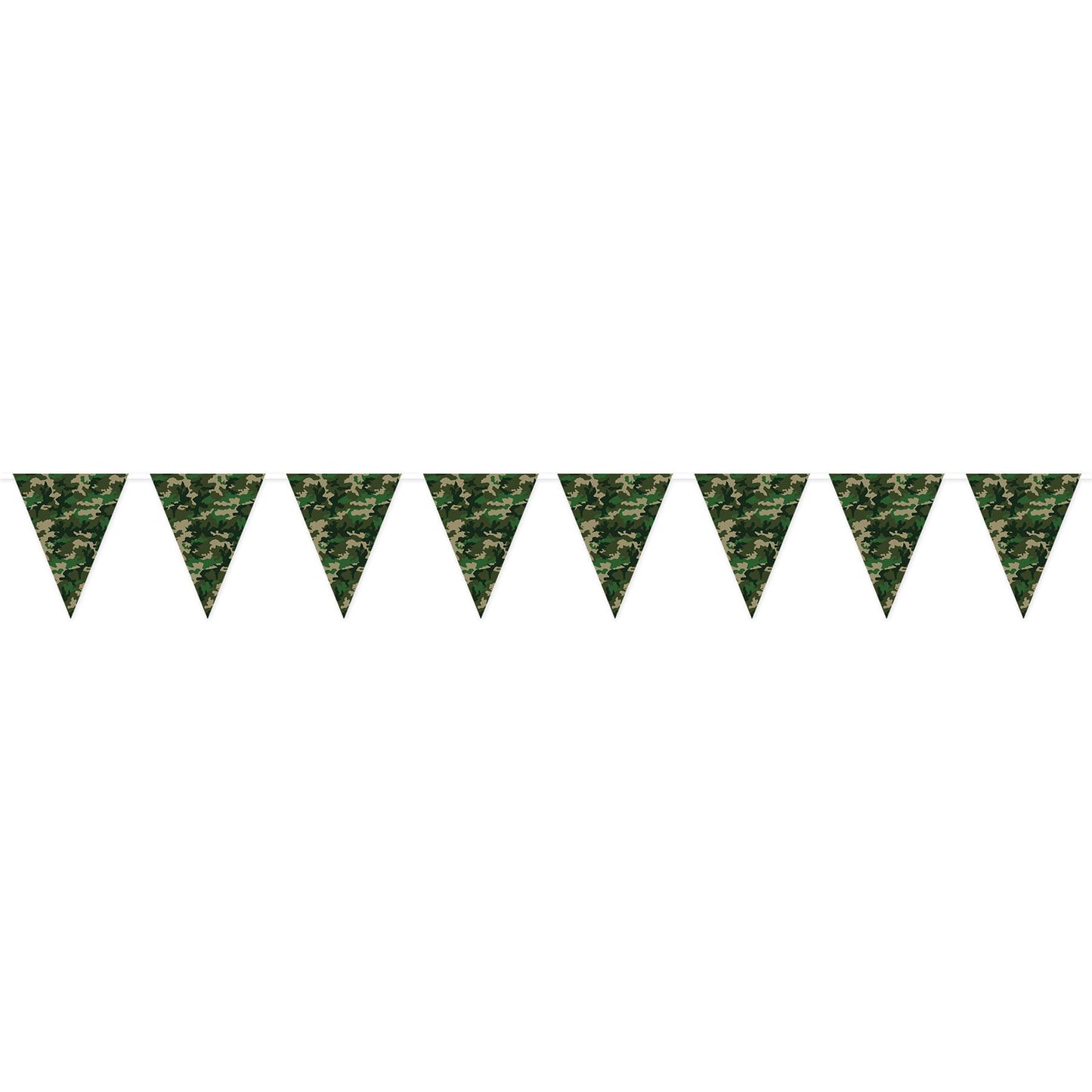 Beistle Camo Flag Pennant Banner 11 in  x 12' (1/Pkg) Party Supply Decoration : Camo