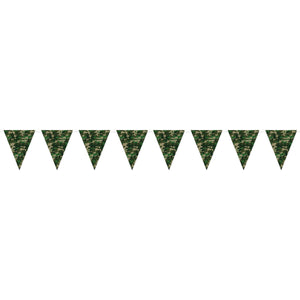 Beistle Camo Flag Pennant Banner 11 in  x 12' (1/Pkg) Party Supply Decoration : Camo