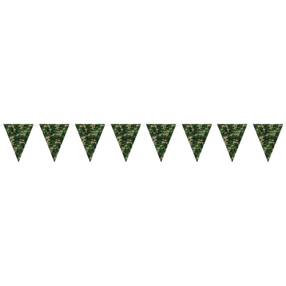 Beistle Camo Flag Pennant Banner 11 in  x 12' (1/Pkg) Party Supply Decoration : Camo