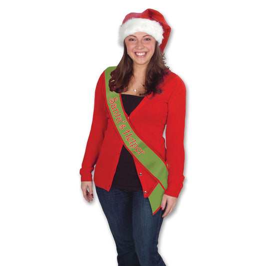 Beistle Santa's Helper Satin Sash - Party Supply Decoration for Christmas / Winter