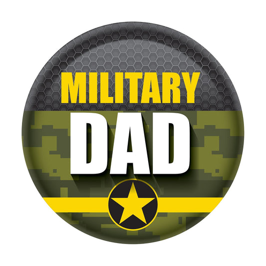 Beistle Military Dad Button - Party Supply Decoration for Patriotic