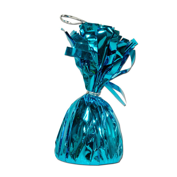 Beistle Turquoise Metallic Wrapped Balloon Weight - Party Supply Decoration for General Occasion