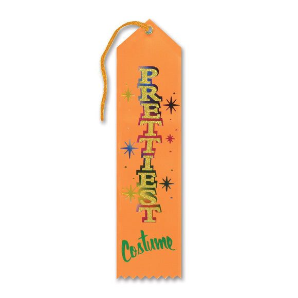 Beistle Prettiest Costume Award Ribbon - Party Supply Decoration for Halloween