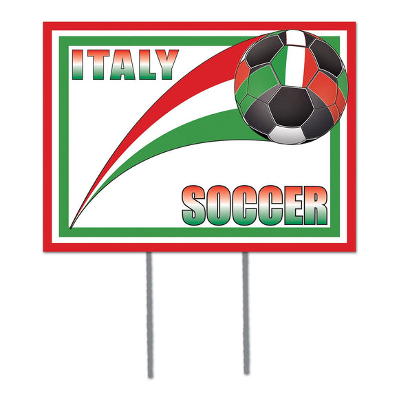 Beistle Italy Soccer Plastic Yard Sign 110.5 in  x 150.5 in   Party Supply Decoration : Soccer