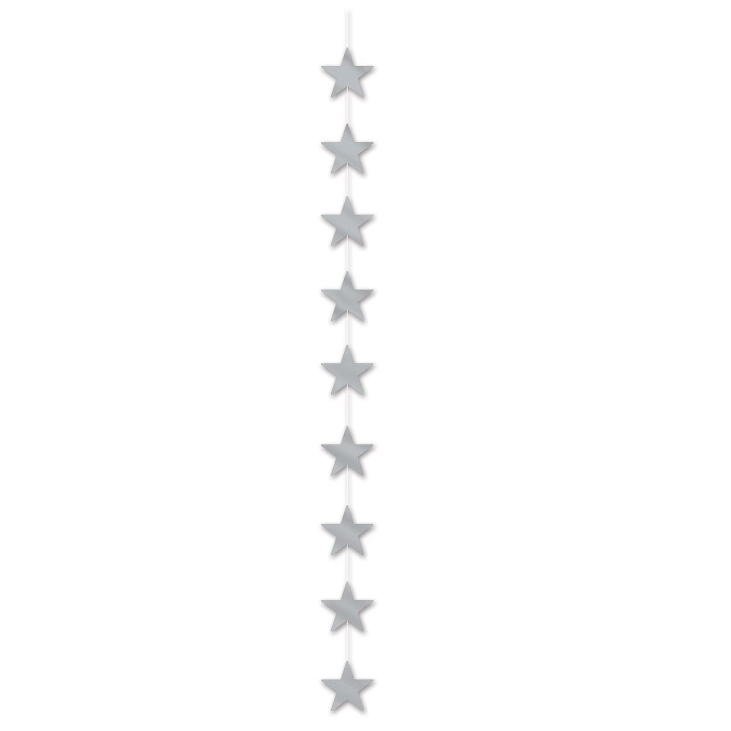 Beistle Silver Metallic Star Stringer - Party Supply Decoration for General Occasion