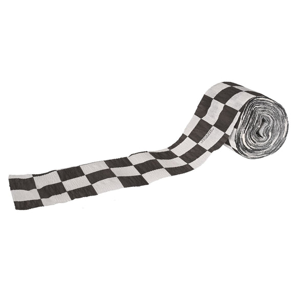 Beistle Checkered Flag Crepe Streamer 20.5 in  x 30' (1/Pkg) Party Supply Decoration : Racing
