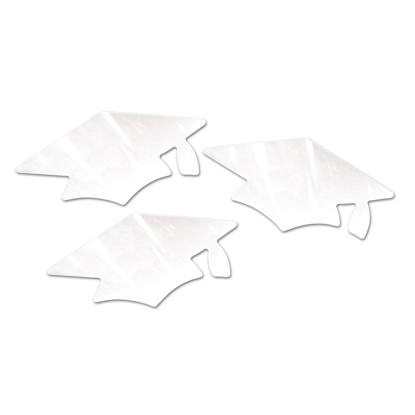 Beistle White Grad Cap Cutouts (3/Pkg)  (3/Pkg) Party Supply Decoration : Graduation